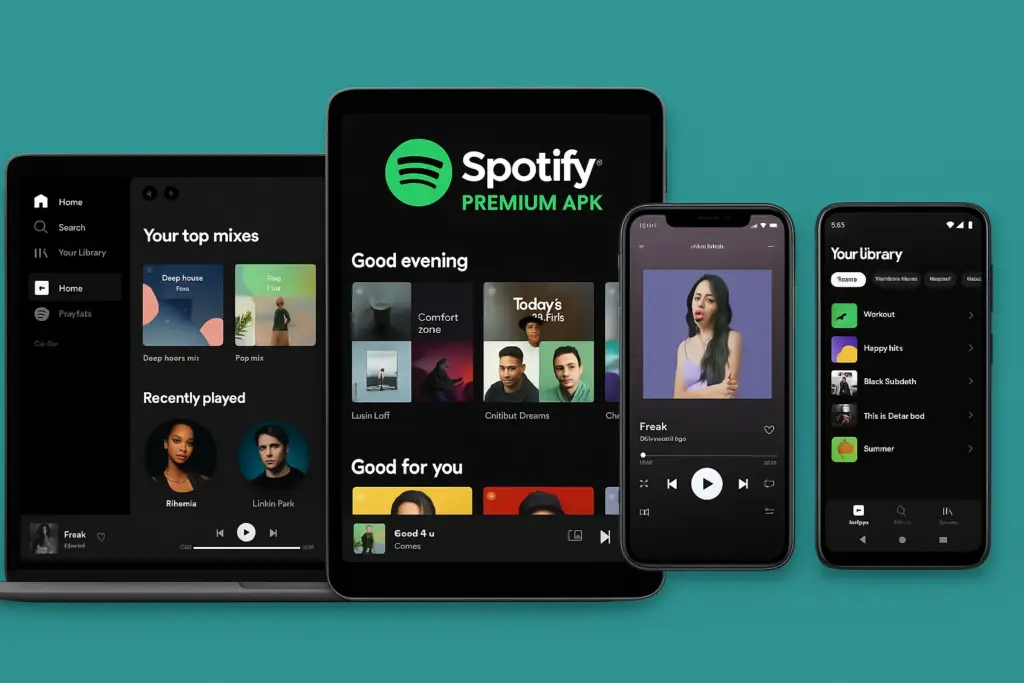 spotify x app compact on tab, mobile, pc
